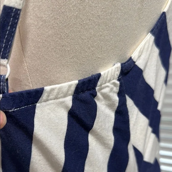 OLD NAVY Dress Fit and Flare Navy and White Chevron Striped MEDIUM - Picture 5 of 15